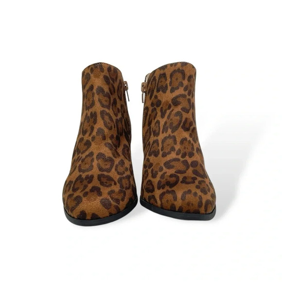 Style & Co. Marinaa Ankle Booties Women’s Size 8 Brown Leopard Zip-up Block Heel - Picture 5 of 13